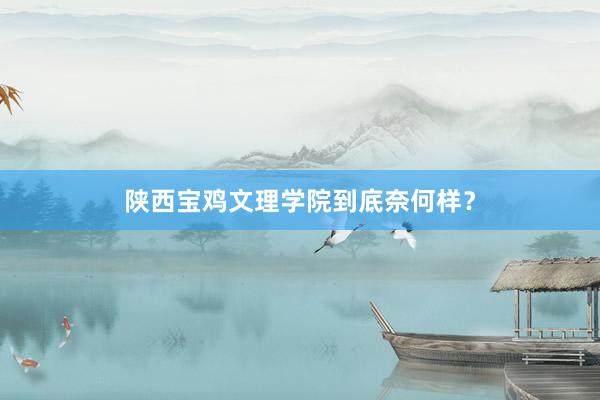 陕西宝鸡文理学院到底奈何样？